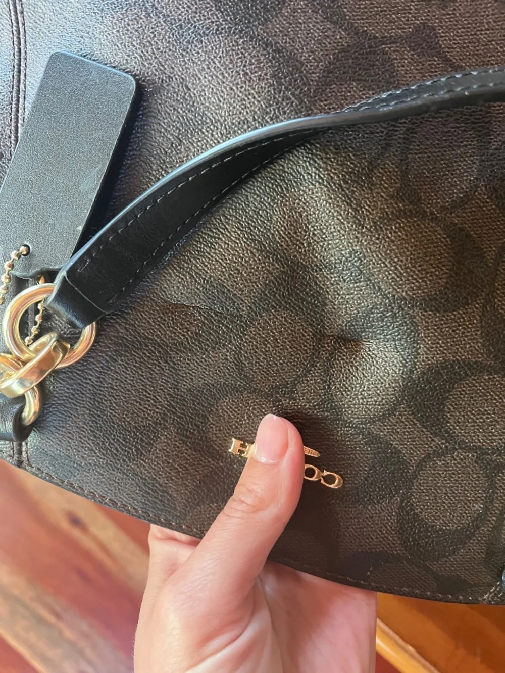 Coach Small Kelsey Satchel in brown/black with matching wristlet